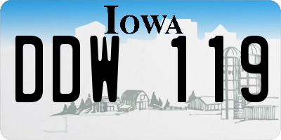 IA license plate DDW119