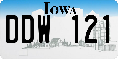 IA license plate DDW121