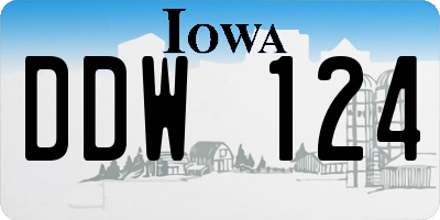 IA license plate DDW124