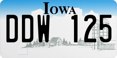 IA license plate DDW125
