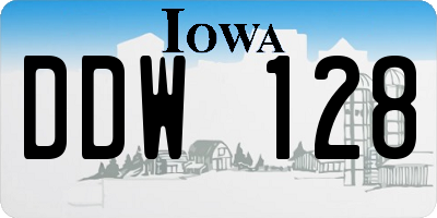 IA license plate DDW128