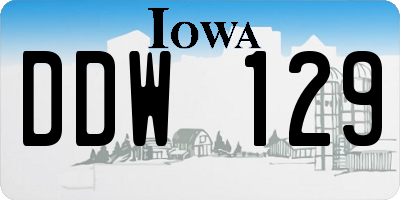 IA license plate DDW129