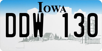 IA license plate DDW130