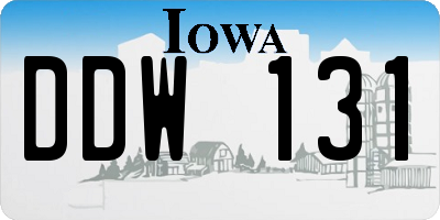 IA license plate DDW131