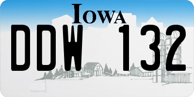 IA license plate DDW132