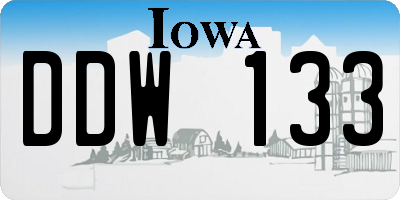 IA license plate DDW133