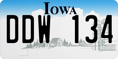 IA license plate DDW134
