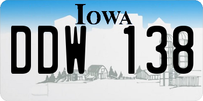 IA license plate DDW138