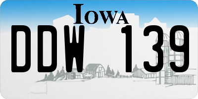 IA license plate DDW139