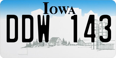 IA license plate DDW143