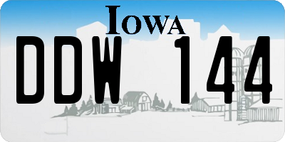 IA license plate DDW144
