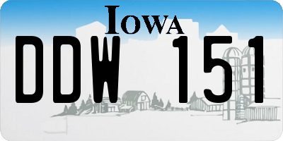 IA license plate DDW151