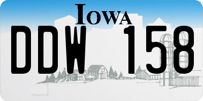 IA license plate DDW158