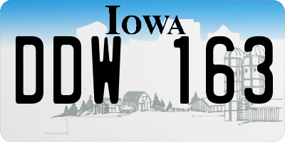 IA license plate DDW163