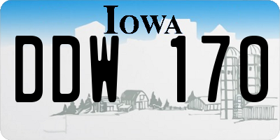 IA license plate DDW170