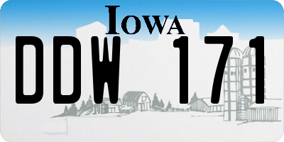 IA license plate DDW171
