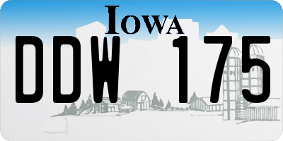 IA license plate DDW175