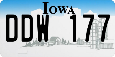 IA license plate DDW177