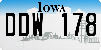 IA license plate DDW178