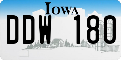 IA license plate DDW180