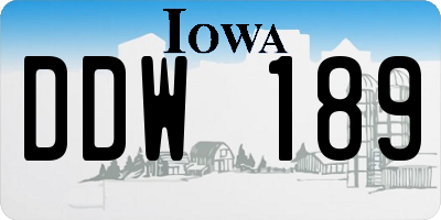 IA license plate DDW189