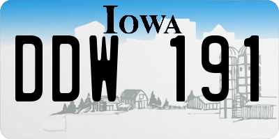 IA license plate DDW191