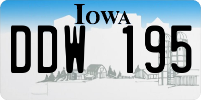 IA license plate DDW195