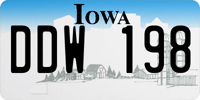 IA license plate DDW198