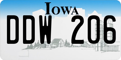 IA license plate DDW206