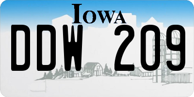 IA license plate DDW209