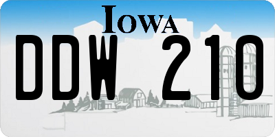 IA license plate DDW210