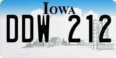 IA license plate DDW212