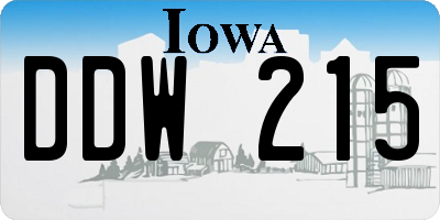IA license plate DDW215