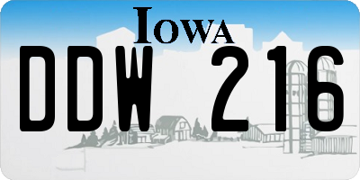 IA license plate DDW216