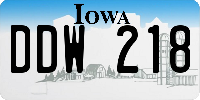 IA license plate DDW218