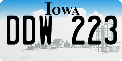 IA license plate DDW223