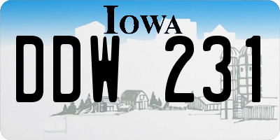 IA license plate DDW231