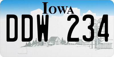 IA license plate DDW234