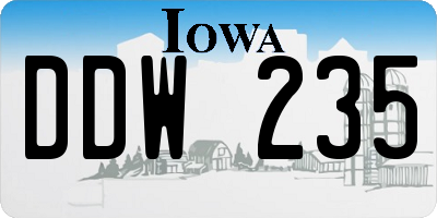 IA license plate DDW235