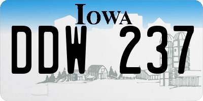 IA license plate DDW237