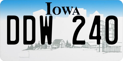IA license plate DDW240