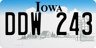IA license plate DDW243