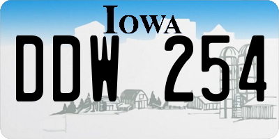 IA license plate DDW254