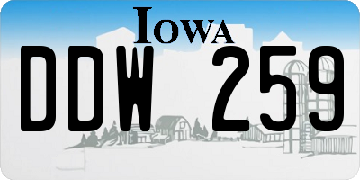 IA license plate DDW259