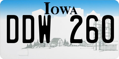 IA license plate DDW260