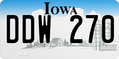 IA license plate DDW270