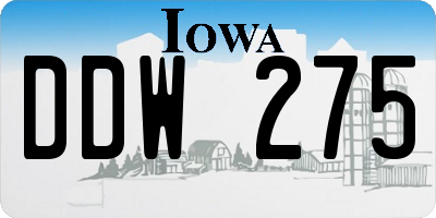 IA license plate DDW275