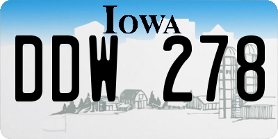 IA license plate DDW278