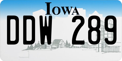 IA license plate DDW289