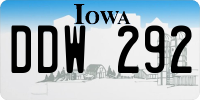 IA license plate DDW292